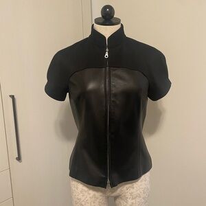 Joeffer Caoc short sleeve lamb skin jacket